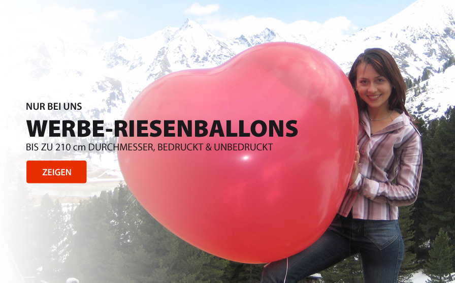 Luftballons bedrucken lassen, Riesen Werbeballons, Herzballons