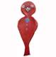 F12c  Clown Puppe S ~55cm  ROT, Latexfigur mit Standardaufdruck ohne Zubehör.